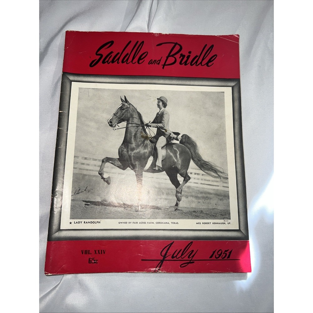 Vtg Saddle & Bridle Magazine July 1951 American Saddlebred Show Horse M-5